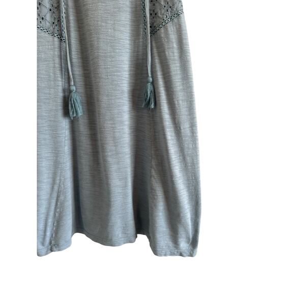 Roxy Women’s Medium Blue Cotton V-Neck Embroidered Sleeveless Mini Dress - Picture 6 of 14